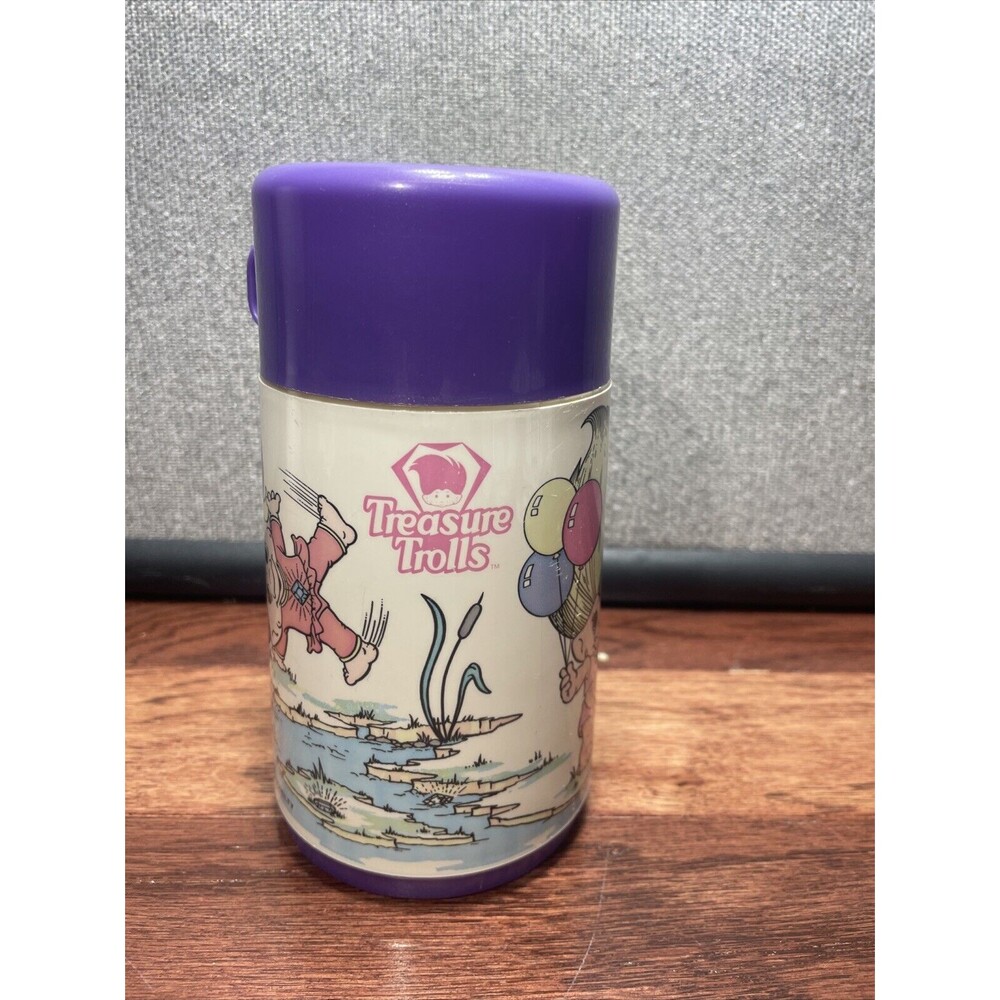 VINTAGE 1992 Aladdin TREASURE TROLLS Thermos for Lunch Box